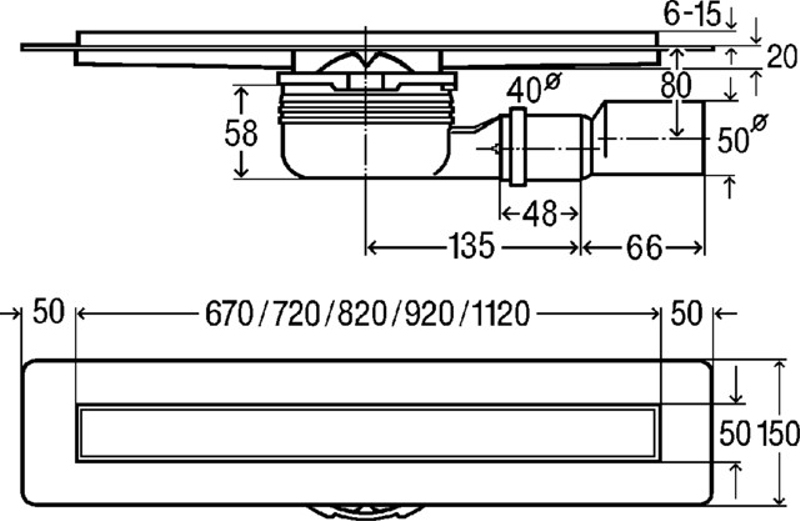 Sprchový žlábek Viega sprchové žlábky Advantix 4983.10 1000