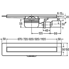 Sprchový žlábek Viega sprchové žlábky Advantix 4983.10 1000