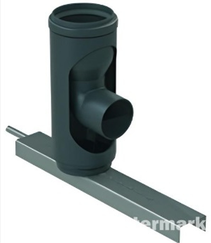 Patní koleno starr 87° s trnem a kotvením Almeva Starr DN 80, černá