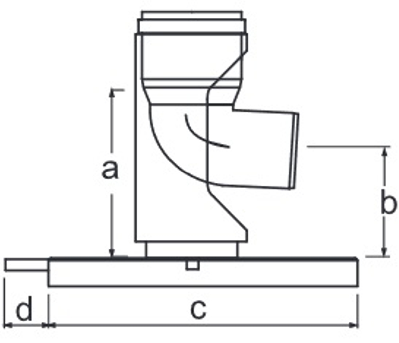 Patní koleno starr 87° s trnem a kotvením Almeva Starr DN 80, černá