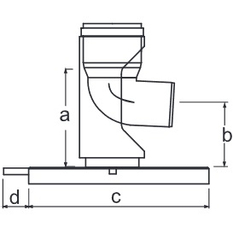 Patní koleno starr 87° s trnem a kotvením Almeva Starr DN 80, černá