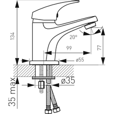 Stojánková umyvadlová baterie ONE chrom