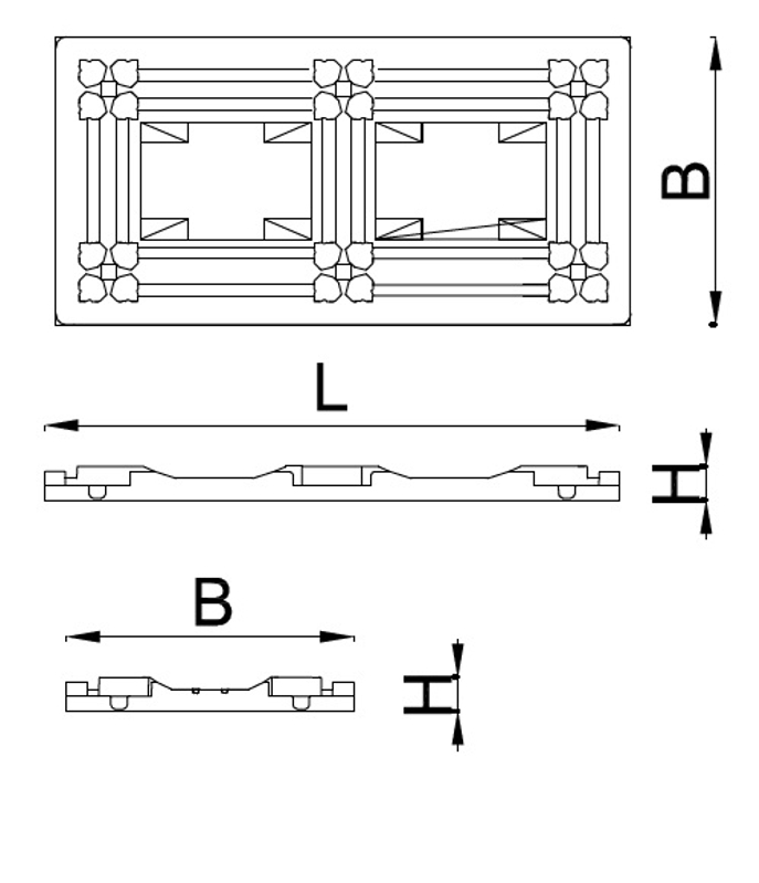 Dno uzavřené Wavin Q-Bic Plus, 1200 x 600 x 70 mm