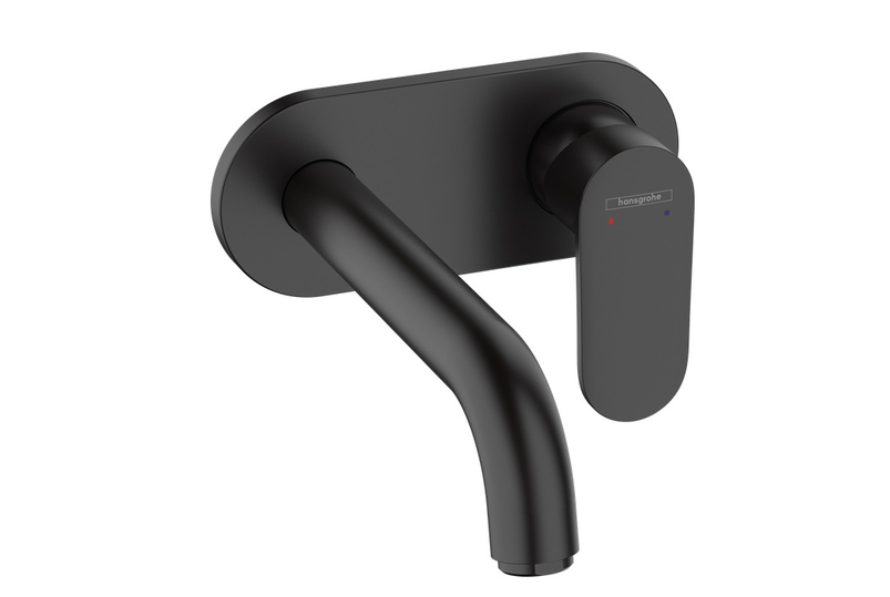 Páková umyvadlová baterie Hansgrohe Vernis Blend pod omítku, pro montáž na stěnu, s výtokem 20,7 cm, černá matná