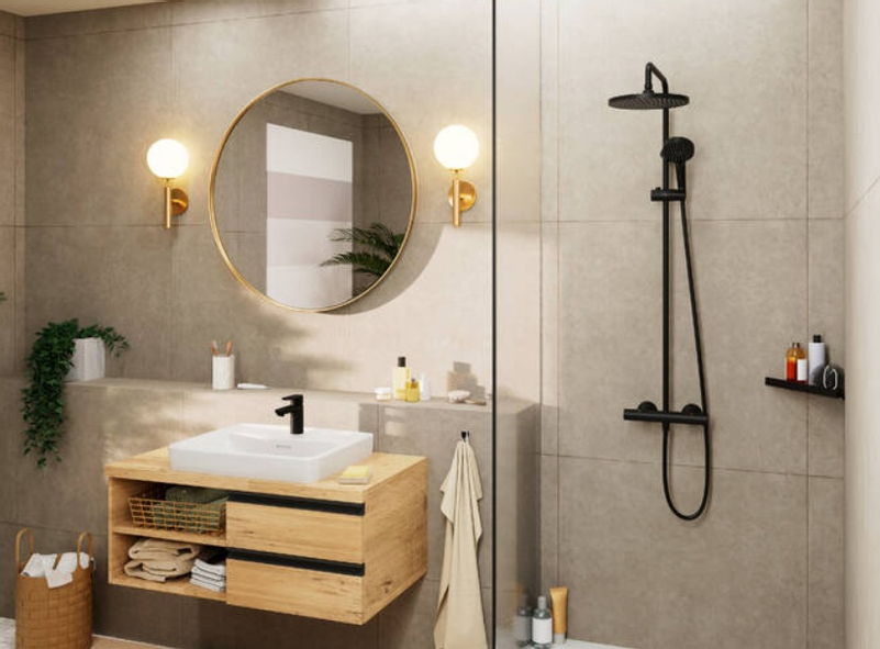 Páková umyvadlová baterie Hansgrohe Vernis Blend 100 bez odtokové soupravy, černá matná