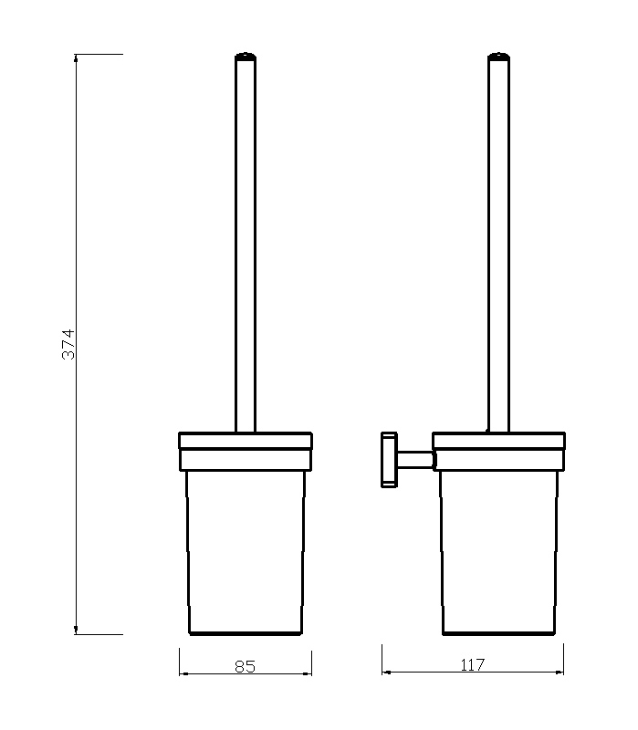 WC štětka GRETA, chrom