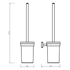 WC štětka GRETA, chrom