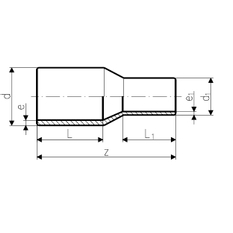 Elektroredukce Wavin PE100, svařování na tupo, SDR11, d 75 x 63