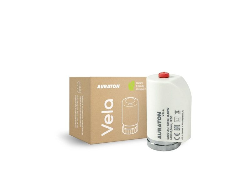 Termoelektrický pohon Auraton Vela (TE230 PRO), 230 VAC, bílá