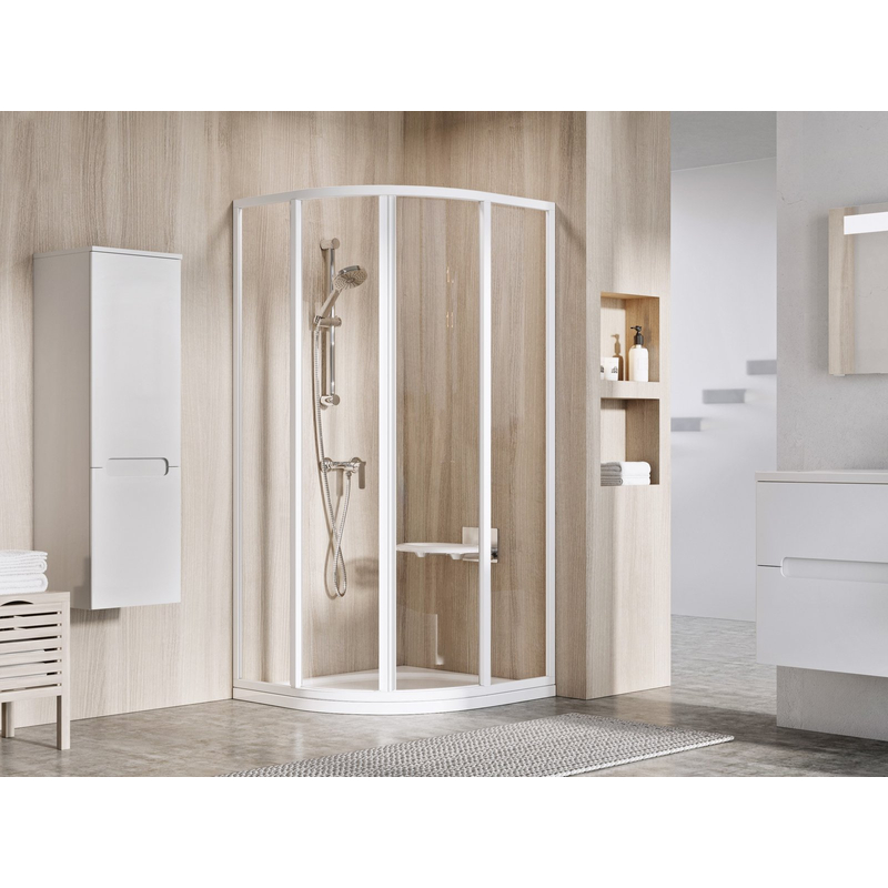 Sprchový kout Ravak SKCP4 90x90, 195 bílá+transparent