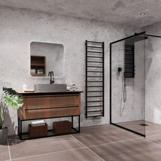 Těleso koupelnové trubkové Isan Fresh 1500 x 400 mm, 323 W, elektrické s regulátorem Mini PW, sněhově bílá RAL 9016