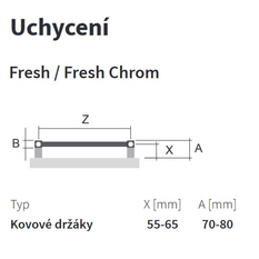 Těleso koupelnové trubkové Isan Fresh 1500 x 400 mm, 323 W, elektrické s regulátorem Mini PW, sněhově bílá RAL 9016