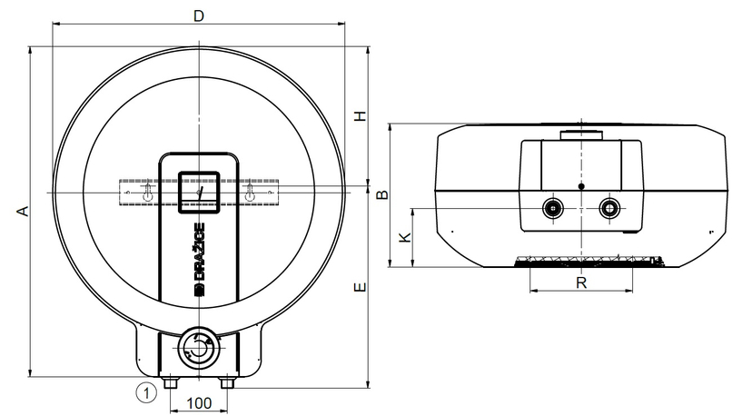 Ohřívač zásobníkový tlakový kompaktní Dražice TO 20.2, možno umístit v blízkosti odběrných míst, 20 l