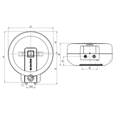 Ohřívač zásobníkový tlakový kompaktní Dražice TO 20.2, možno umístit v blízkosti odběrných míst, 20 l