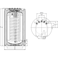 Ohřívač kombinovaný Dražice OKCE 100.1 NTR/HV 2,2 kW, stacionární