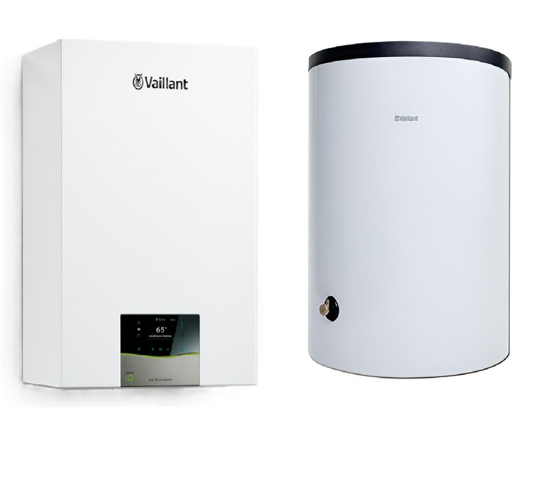 Sestava kotel kondenzační závěsný Vaillant ecoTEC exclusive ioniDetect VU 25CS/1-7, 2,8 - 26,4 kW, se zásobníkem pro přípravu teplé vody VIH R 120/6 B