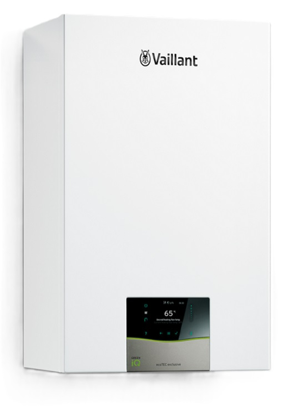Sestava kotel kondenzační závěsný Vaillant ecoTEC exclusive ioniDetect VU 25CS/1-7, 2,8 - 26,4 kW, se zásobníkem pro přípravu teplé vody VIH R 120/6 B