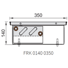Konvektor podlahový s přirozenou konvekcí Isan Termo FRK 140 x 350 x 2500 mm, 1503 W, připojení vlevo, výměník ocelový, mřížka Natur příčná rolovací hliník