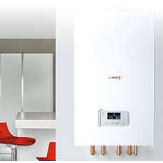 Sestava 2 závěsný systémových kondenzačních kotlů Protherm Panther Condens 48 KKO se systémovou regulací MiPro a eBus kaskádovým modulem