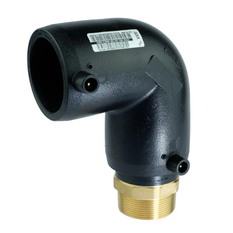 Elektropřechodka koleno 90° PE / mosaz Eurostandard PE 100/ PE 100 RC, d 50 x 6/4˝ vnější závit, SDR 7,4, PN 25