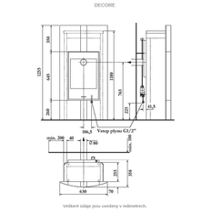 Volně stojící plynová krbová kamna Karma Decore ZP, s výkonem 5,0 kW, odtah spalin vyveden do komína, granit