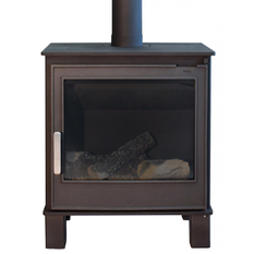 Volně stojící plynová krbová kamna Karma Grace ZP, s výkonem 7,3 kW, odtah spalin vyveden do komína, s elektronickým systémem, černý plech