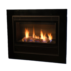 Vestavný plynový krb Karma Elegance Exclusive 67 ZP, s výkonem 8,9 kW, bez krycího rámečku, antracit metallic