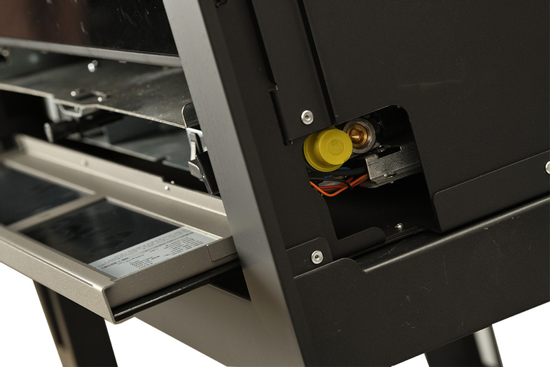 Vestavný plynový krb Karma Elegance Exclusive 77 ZP, s výkonem 8,9 kW, bez krycího rámečku, antracit metallic