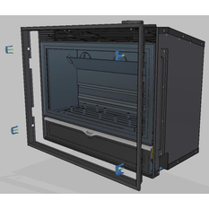 Vestavný plynový krb Karma Elegance Exclusive 77 ZP, s výkonem 8,9 kW, bez krycího rámečku, antracit metallic