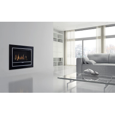 Vestavný plynový krb Karma Elegance Exclusive 77 ZP, s výkonem 8,9 kW, bez krycího rámečku, antracit metallic