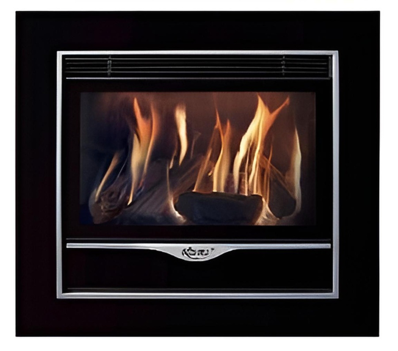 Rám Karma Glass line pro vestavný krb Elegance Exclusive 67, šíře 100 mm, černé sklo