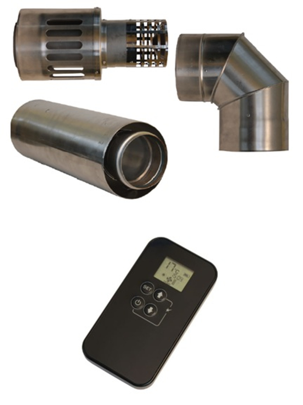 Vestavný plynový krb Karma Style ZP, s výkonem 7,2 kW, se základním odkouřením, dálkovým ovladačem, bez krycího rámečku