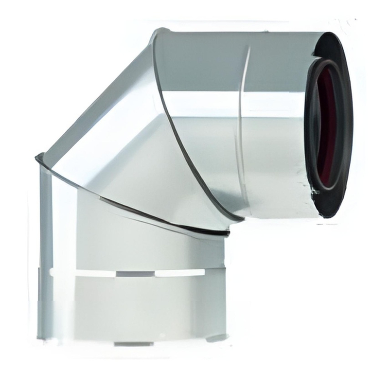 Koleno koaxiálního odkouření Karma pro krb Style, d100/150-90°, hliník