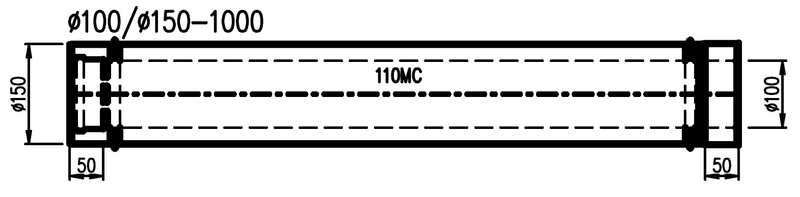 Trubka koaxiálního odkouření Karma pro krb Style, d100/150 délka 1000 mm, hliník