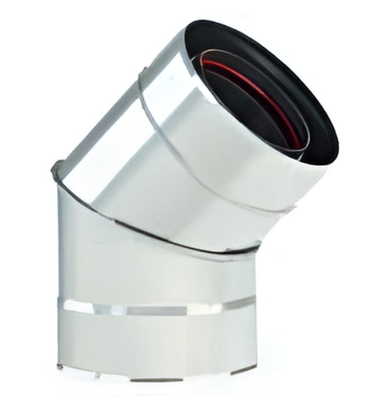 Koleno koaxiálního odkouření Karma pro krb Noblesse, d130/200-45°