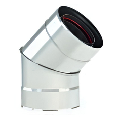 Koleno koaxiálního odkouření Karma pro krb Noblesse, d130/200-45°