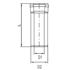 Trubka koaxiálního odkouření Karma pro krb Noblesse, d130/200 délka 250 mm