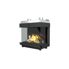 Krb plynový prosklený Karma Noblesse 50 LFR (prosklený ze 3 stran), o výkonu 2,6 - 9,6 kw, černý vnitřní panel