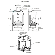 Krb plynový prosklený Karma Noblesse 50 LF (prosklení na levé straně do tvaru ˝L˝), o výkonu 2,6 - 9,6 kw, černý vnitřní panel