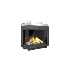 Krb plynový prosklený Karma Noblesse 70 LF (prosklení na levé straně do tvaru ˝L˝), o výkonu 4,3 - 13,2 kw, černý vnitřní panel