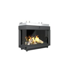 Krb plynový prosklený Karma Noblesse 90 LF (prosklení na levé straně do tvaru ˝L˝), o výkonu 4,3 - 13,2 kw, černý vnitřní panel