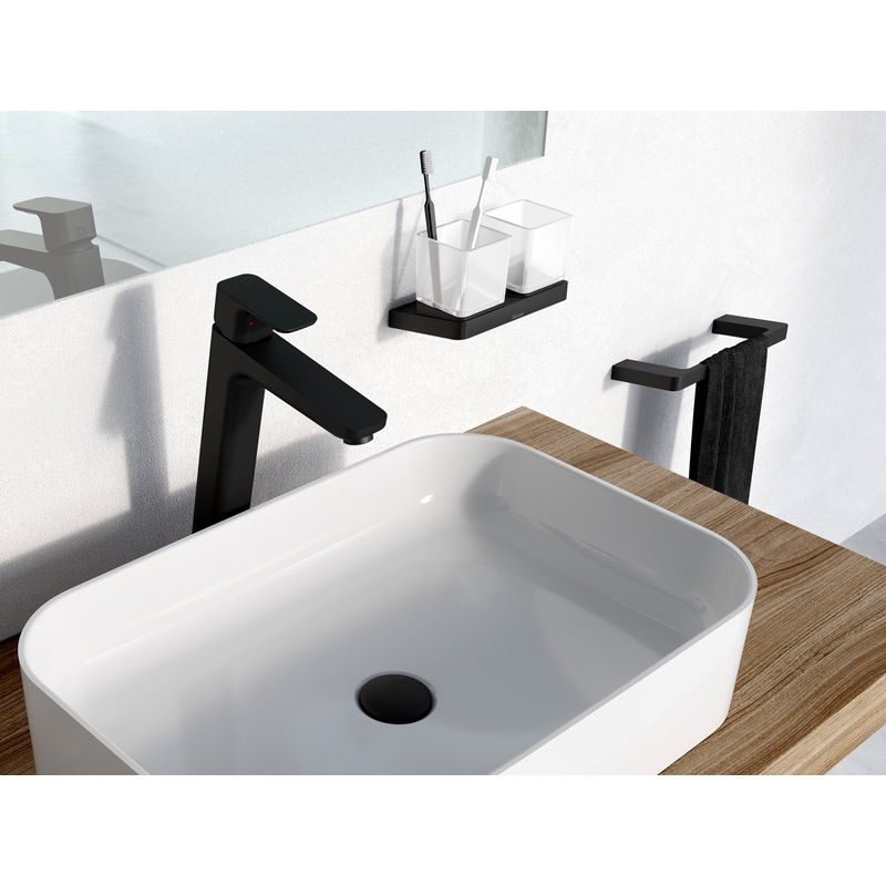 Umyvadlová stojánková baterie Ravak 10° Free TD F 015.20BL 334 mm bez výpusti, černá