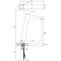 Umyvadlová stojánková baterie Ravak 10° Free TD F 015.20BL 334 mm bez výpusti, černá