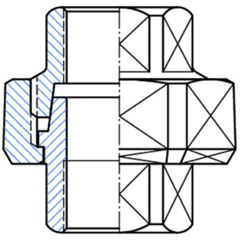 Šroubení přímé kónické černé Atusa Nr. 340 FF 1/4˝ vnitřní/vnitřní závit