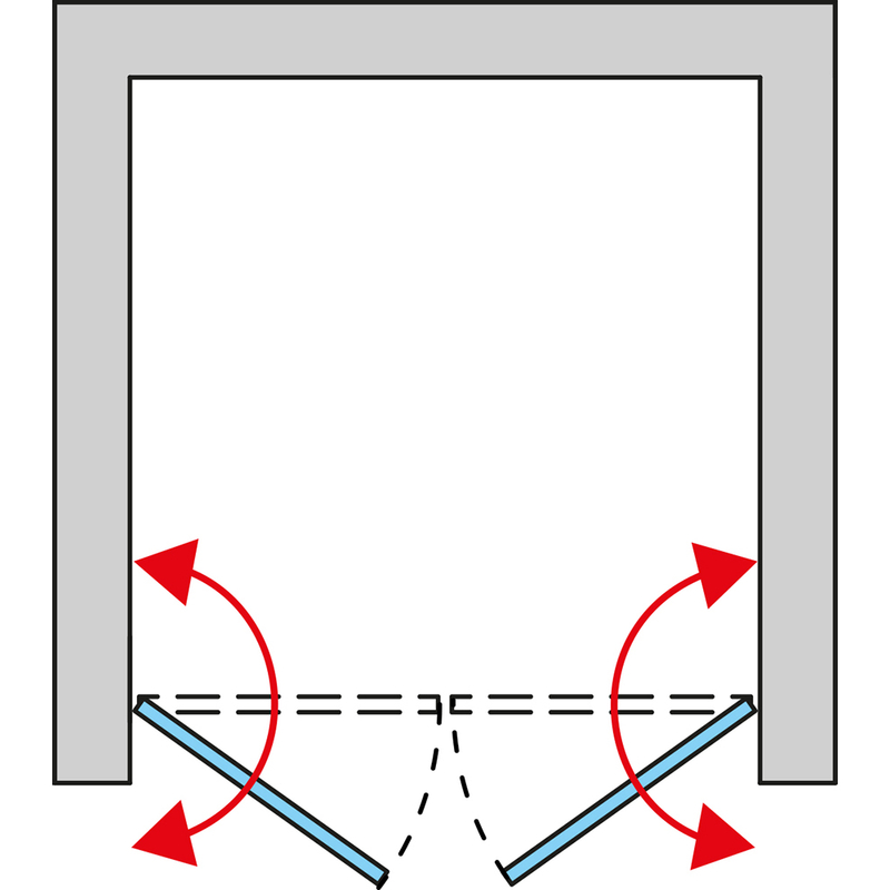 Dvoukřídlé dveře Ronal Divera 900 x 2000 mm, aluchrom/sklo čiré