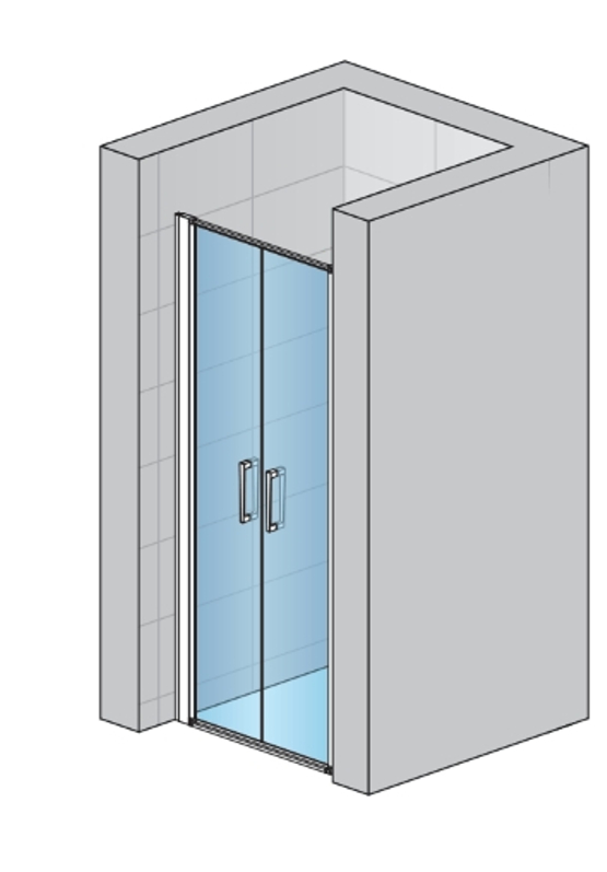 Dvoukřídlé dveře Ronal Divera 900 x 2000 mm, aluchrom/sklo čiré