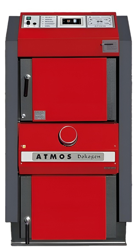 Kotel zplynovací na dřevo Atmos Dokogen DC30GD s regulátorem ACD04 a automatickým zapalováním, pravý, SVT 20006