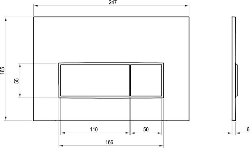 Ovládací WC tlačítko Ravak Uni slim, černá