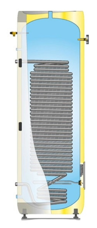 Bojler nerezový OSO DGC 300 – 2,8 kW / 1 x 230 V + výměník 3,1 m2