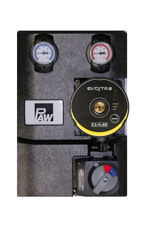 Kotlový modul HEAT BLOC - 3cestný směšovací ventil - DN 25, DAB.EVOSTA3 60/180, pohon 230V *AP* PAW.HEAT BLOC M34-MIX3-DN25